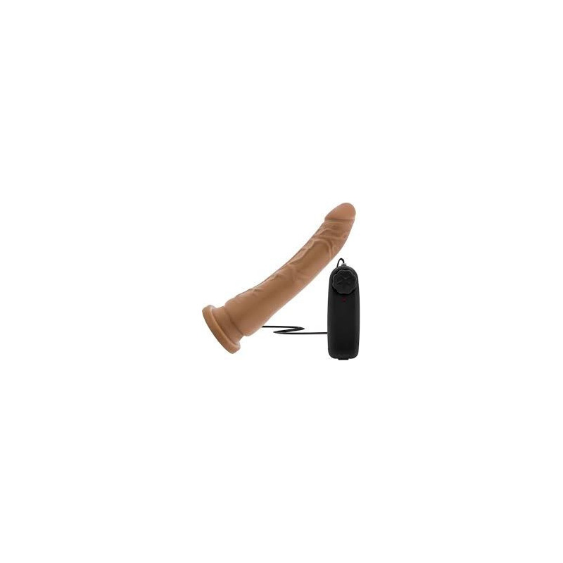 DR. SKIN 8.5 INCH VIBRATING COCK WITH SUCTION CUP BROWN