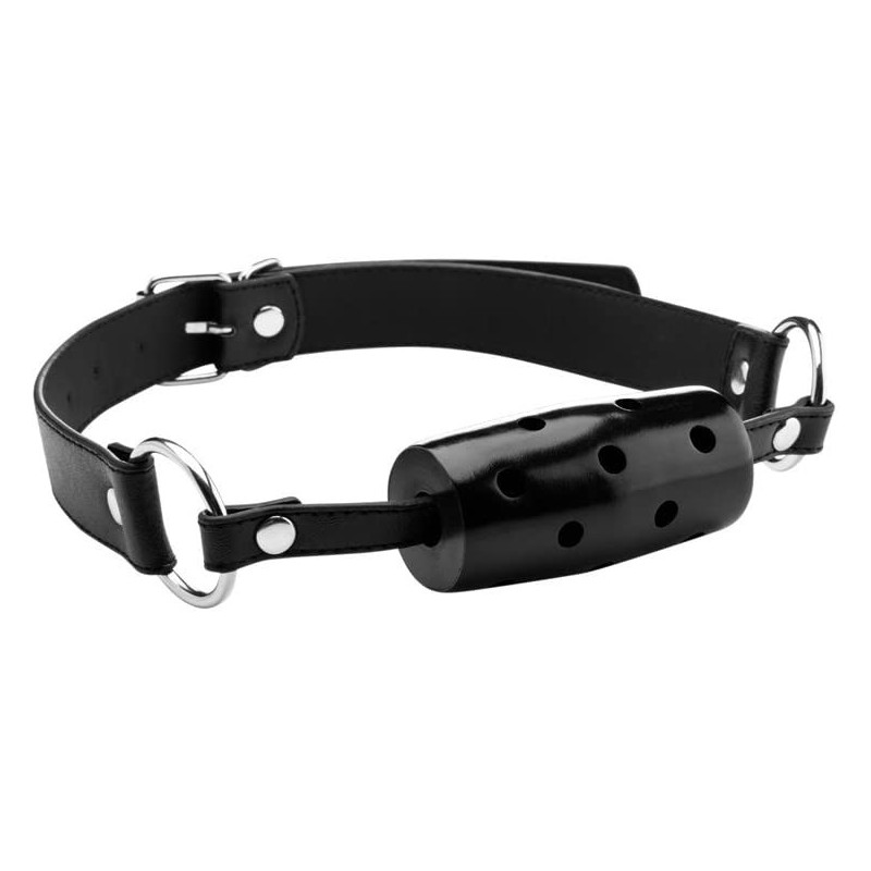 CYLINDER GAG WITH LEATHER STRAPS MORDAZA