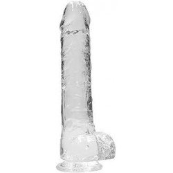 9" CRYSTAL CLEAR DILDO  REALROCK