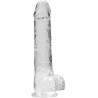 9" CRYSTAL CLEAR DILDO  REALROCK