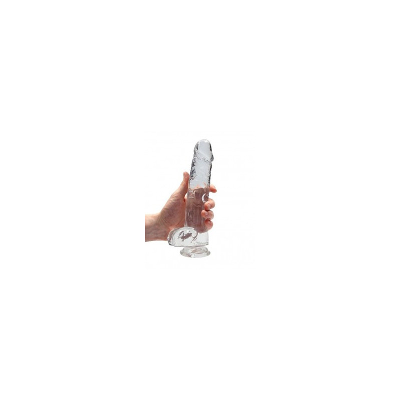 9" CRYSTAL CLEAR DILDO  REALROCK