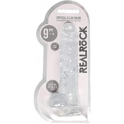 9" CRYSTAL CLEAR DILDO  REALROCK