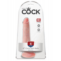 KING COCK 6"(15 CM) DILDO REALISTA  CON TESTICULOS