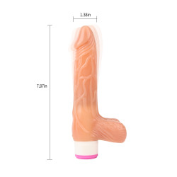 VIBRADOR LUV PLEASER FORMA DE PENE CON TESTICULOS