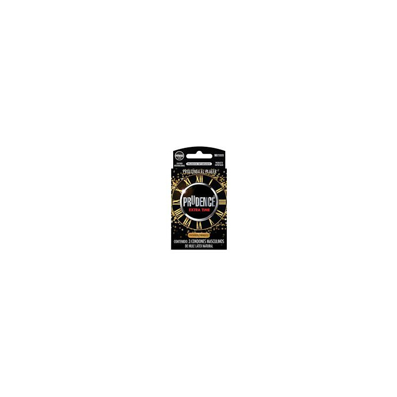 CONDONES PRUDENCE EXTRA TIME  CAJA CON 3 PIEZAS