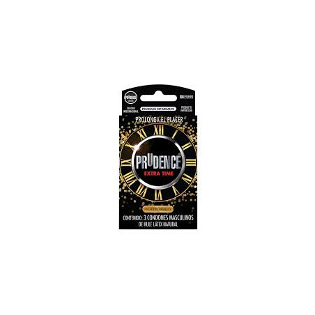 CONDONES PRUDENCE EXTRA TIME  CAJA CON 3 PIEZAS