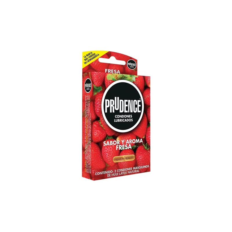 PRUDENCE SABOR Y AROMA FRESA 3 CONDONES