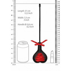 CROP BLACK HEART RED LACE FUSTA CORAZON LISTON ROJO