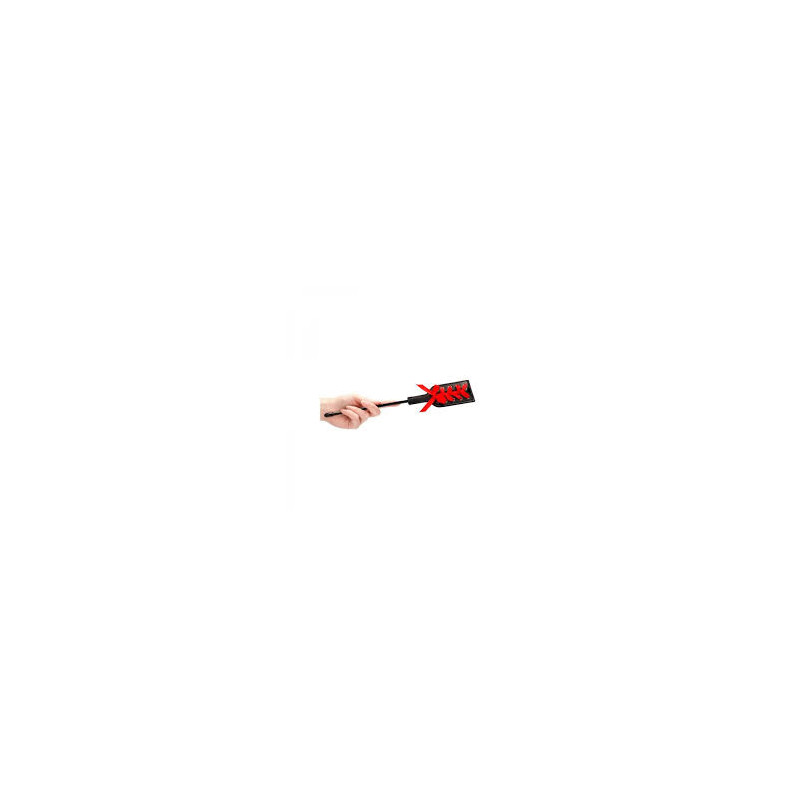 CROP BLACK RECTANGLE  RED LACE FUSTA RECTANGULAR CON LAZO ROJO