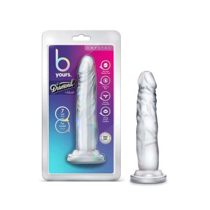DILDO B YOURS DIAMOND CRYSTAL  CLEAR 7 "