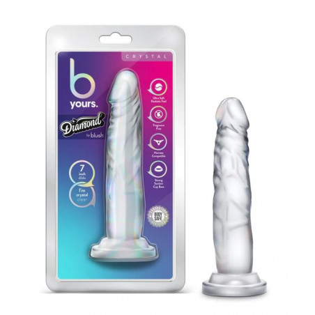 DILDO B YOURS DIAMOND CRYSTAL  CLEAR 7 "
