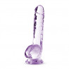 B YOURS DILDO 8" CRYSTALLINE  AMETHYST