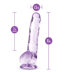 B YOURS DILDO 8" CRYSTALLINE  AMETHYST