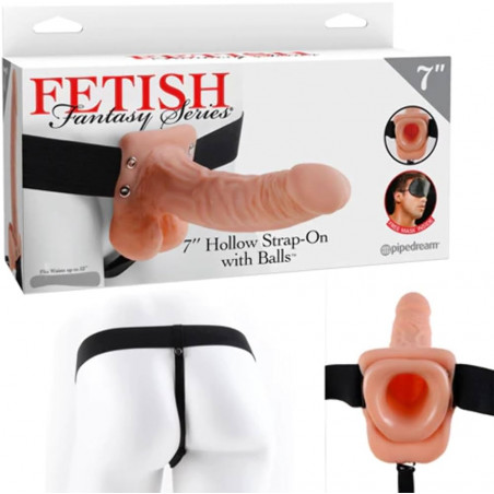 FETISH 7" HOLLOW STRAP-ON WITH BALLS