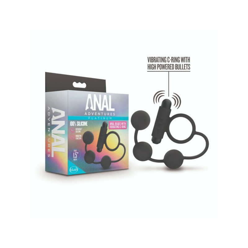 ANAL BEADS WITH VIBRATING C RING  ANAL ADVENTURES