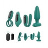 THE LOVE KIT 4 EN 1 S HANDLE anillo, panty vibradora, clip partner y plug anal de silicon intercambiable