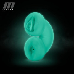 MASTURBADOR DOUBLE TROUBLE  DELIGHT GLOW  M FOR MEN