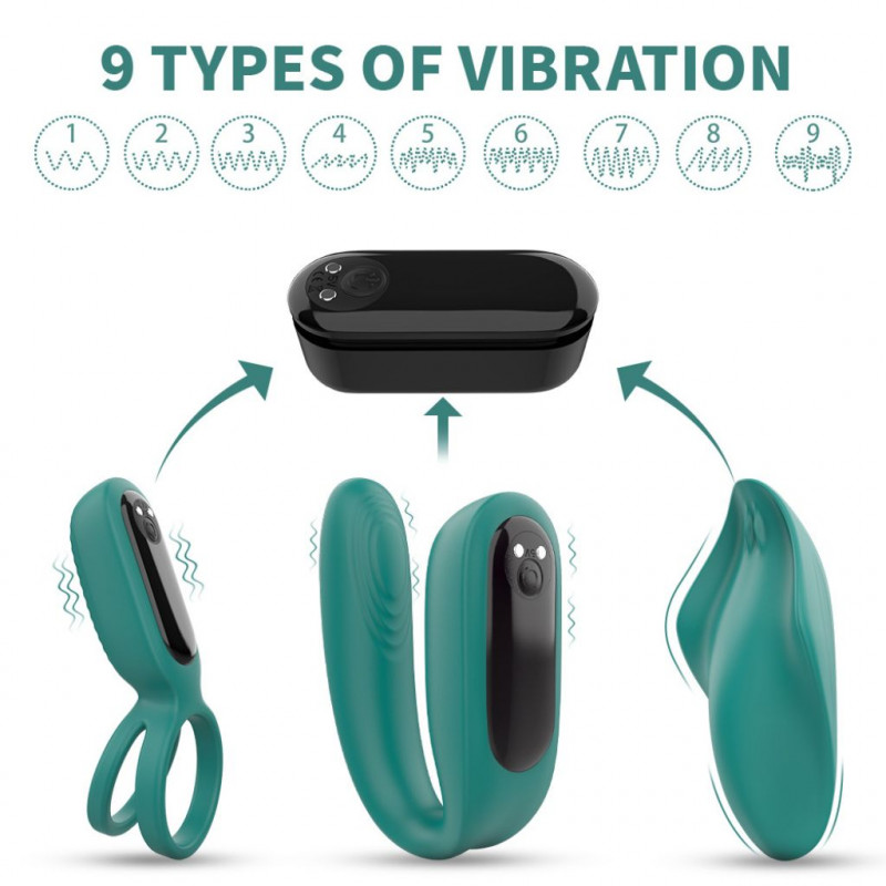 THE LOVE KIT 4 EN 1 S HANDLE anillo, panty vibradora, clip partner y plug anal de silicon intercambiable