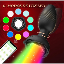 Pluwer plug dilatador vibrador con giro, luz led y control desde teléfono celular