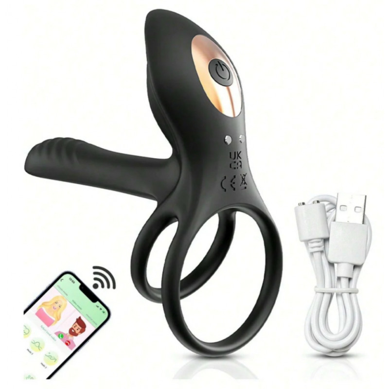 Anillo vibrador con penetración para parejas recargable