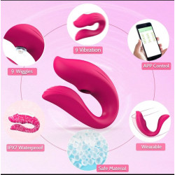 Vibrador parejas clip pulso de aire succión vibrador app