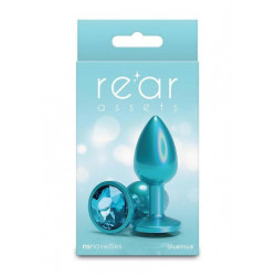 rear assets plug aluminio dilatador azul tamaño mediano verde azulado iridiscente