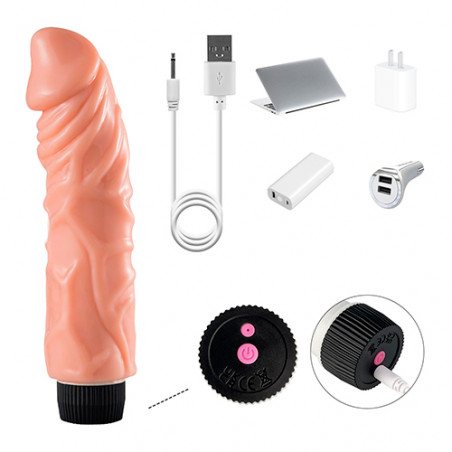 VIBRADOR FORMA DE PENE EL GORDO RECARGABLE