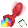 Pluwer rojo plug dilatador vibrador con giro, luz led y control desde teléfono celular