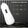 Male masturbador eléctrico discreto forma de bote y textura forma de vagina al interior