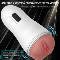 Male masturbador eléctrico discreto forma de bote y textura forma de vagina al interior