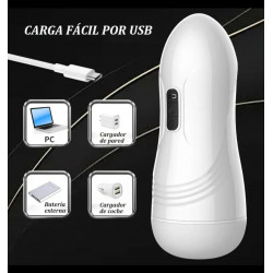 Male masturbador eléctrico discreto forma de bote y textura forma de vagina al interior