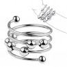 Anillo perlas acero inoxidable diámetro 40 mm perlas móviles ancho 1.8 cm