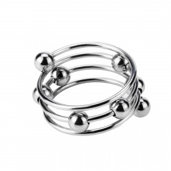 Anillo perlas acero inoxidable diámetro 40 mm perlas móviles ancho 1.8 cm