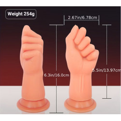 Mano puño dildo  con copa de succión