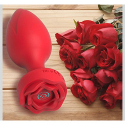 Plug Rose rosa roja con vibración recargable