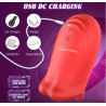 Boca vagina masturbador electrico rojo funciones de vibración recargable