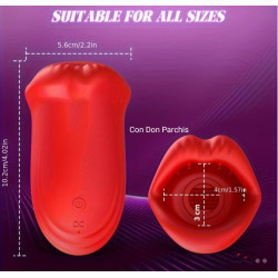 Boca vagina masturbador electrico rojo funciones de vibración recargable