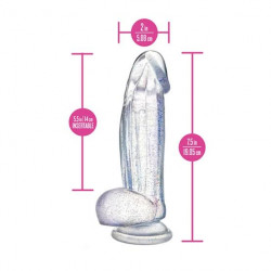 Bling dildo con gliters 7.5 naturally yours
