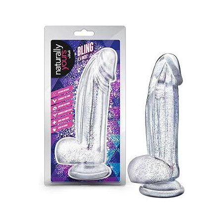 Bling dildo con gliters 7.5 naturally yours