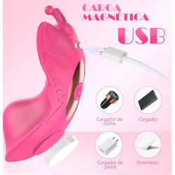 Panty mariposa vibradora control desde celular app o manual con iman para ropa interior