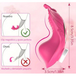 Panty mariposa vibradora control desde celular app o manual con iman para ropa interior