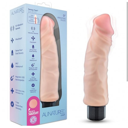 Big easy au naturel 9" vibrating dildo vibrador  REALISTA sensación como la piel