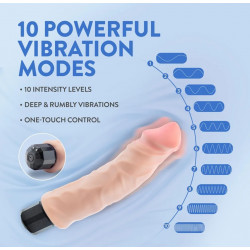 Big easy au naturel 9" vibrating dildo vibrador  REALISTA sensación como la piel