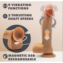Dr Phillips  8.5 dildo sube y baja gira y vibra dr skin