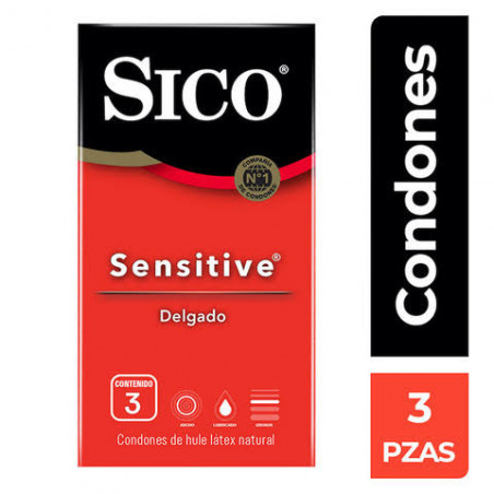 Sico sensitive extra sense condones delgados 3 piezas