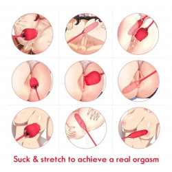 Flor succionadora (pulso) con baston vibrador telescópico sube y baja