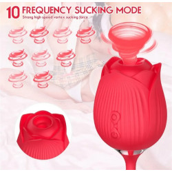 Flor succionadora (pulso) con baston vibrador telescópico sube y baja