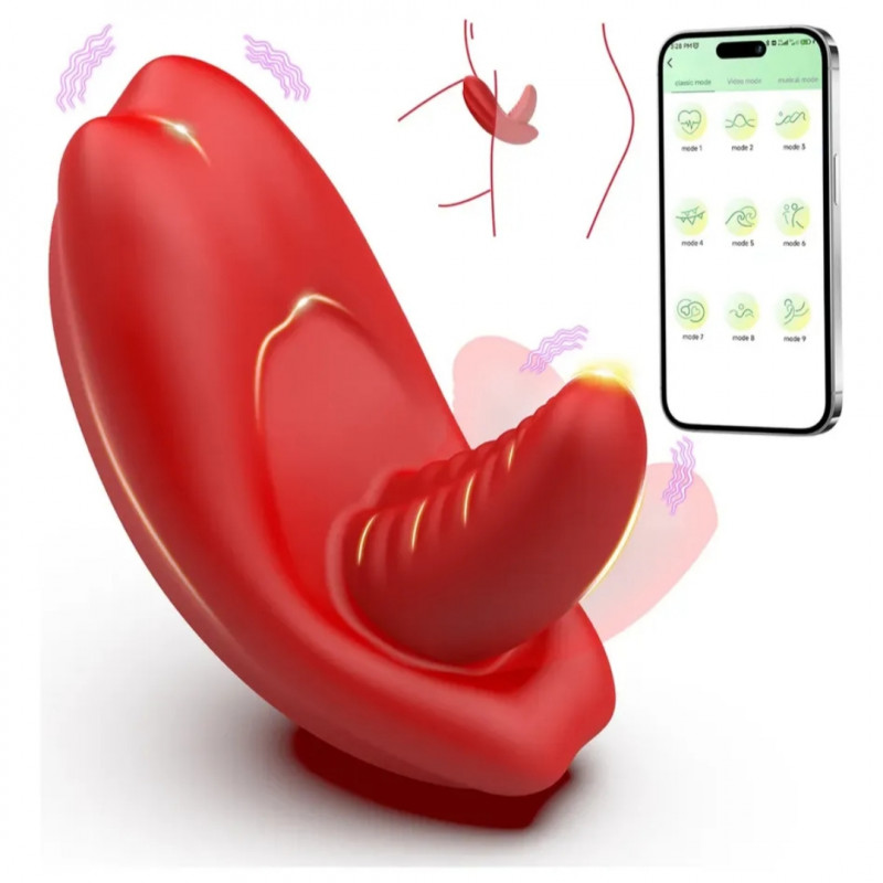 Panty labios lengua vibradora control app de tu teléfono