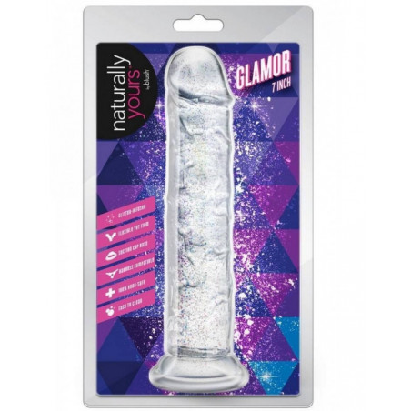 Glamour dildo transparente con glitters