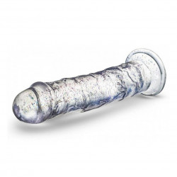 Glamour dildo transparente con glitters